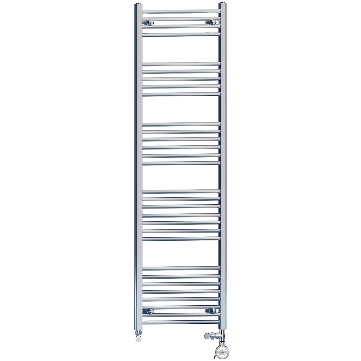  Dual Fuel 550 x 1700mm Straight Chrome  Heated Towel Rail Radiator- (incl. Valves + Electric Heating Kit)