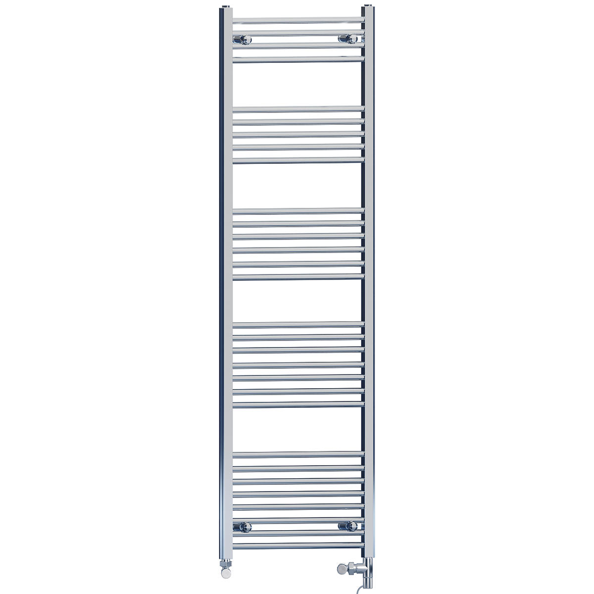  Dual Fuel 550 x 1700mm Straight Chrome  Heated Towel Rail Radiator- (incl. Valves + Electric Heating Kit)