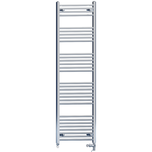 Dual Fuel 550 x 1700mm Straight Chrome  Heated Towel Rail Radiator- (incl. Valves + Electric Heating Kit) 