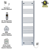 Radiateur sèche-serviettes électrique plat chromé de 400 mm de large et 1 700 mm de haut