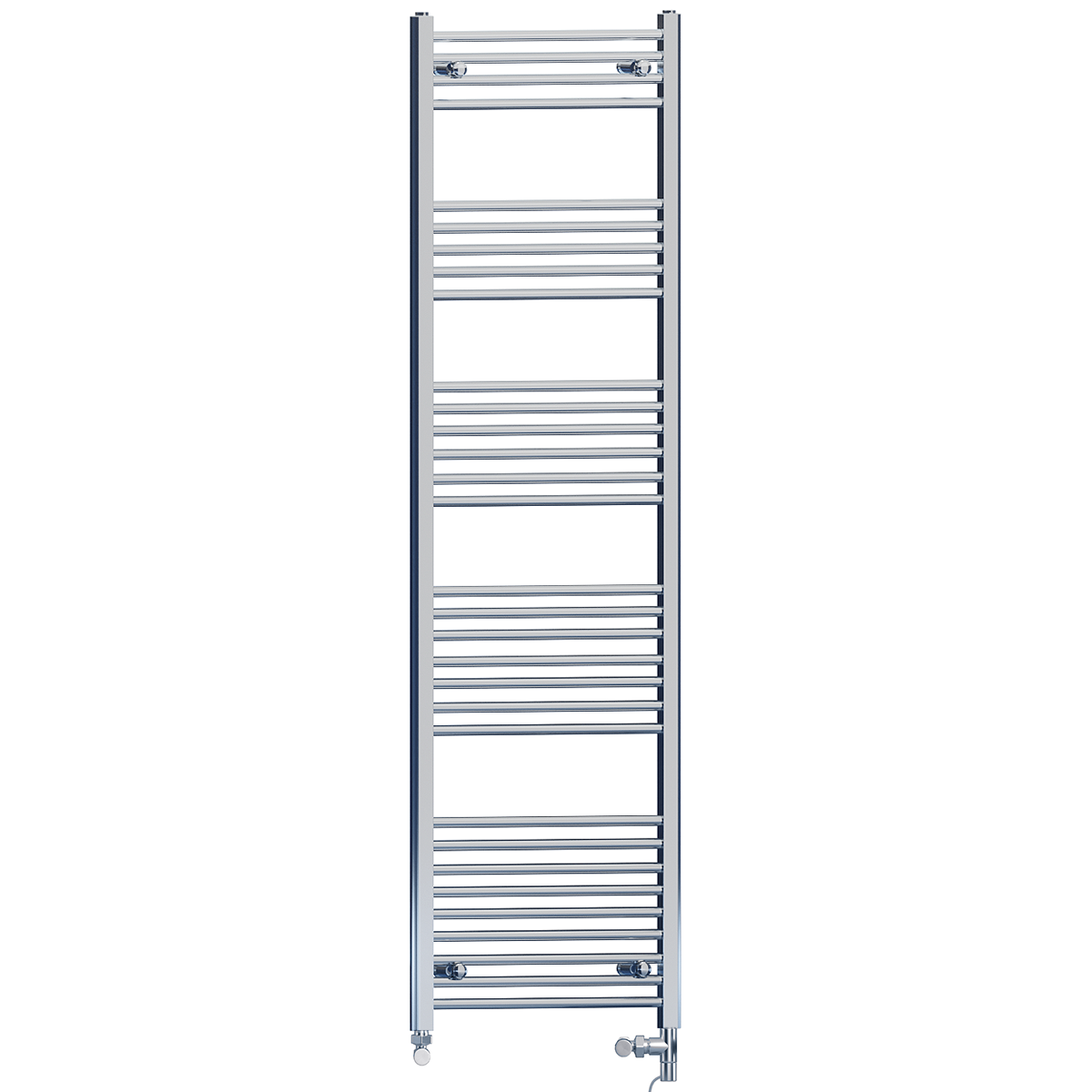  Dual Fuel 400 x 1800mm Straight Chrome  Heated Towel Rail Radiator- (incl. Valves + Electric Heating Kit)
