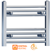 Radiateur sèche-serviettes plat chromé de 400 mm de large et 400 mm de haut