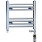Dual Fuel 450 x 400mm Straight Chrome  Heated Towel Rail Radiator- (incl. Valves + Electric Heating Kit) 
