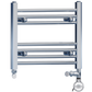 Dual Fuel 500 x 400mm Straight Chrome  Heated Towel Rail Radiator- (incl. Valves + Electric Heating Kit) 