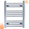 Radiateur sèche-serviettes plat chromé de 400 mm de large et 600 mm de haut