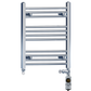 Dual Fuel 400 x 600mm Straight Chrome  Heated Towel Rail Radiator- (incl. Valves + Electric Heating Kit) 