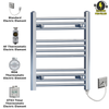 Radiateur sèche-serviettes électrique plat chromé de 400 mm de large et 600 mm de haut