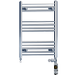 Dual Fuel 400 x 700mm Straight Chrome  Heated Towel Rail Radiator- (incl. Valves + Electric Heating Kit) 