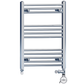Dual Fuel 400 x 700mm Straight Chrome  Heated Towel Rail Radiator- (incl. Valves + Electric Heating Kit) 