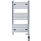 Dual Fuel 600 x 900mm Straight Chrome  Heated Towel Rail Radiator- (incl. Valves + Electric Heating Kit) 