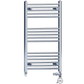 Dual Fuel 600 x 900mm Straight Chrome  Heated Towel Rail Radiator- (incl. Valves + Electric Heating Kit) 