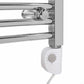500mm x 800mm Chrome Electric Pre-Filled & Pre-Installed Heated Towel Rail | Ladder 