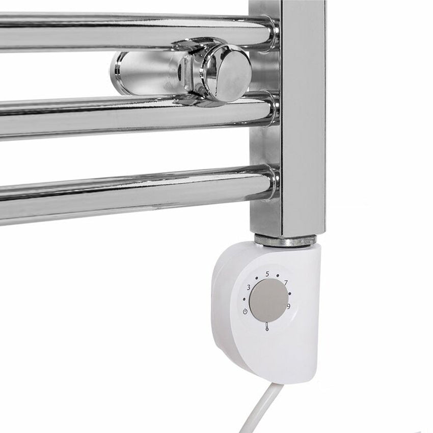  500mm x 800mm Chrome Electric Pre-Filled & Pre-Installed Heated Towel Rail | Ladder