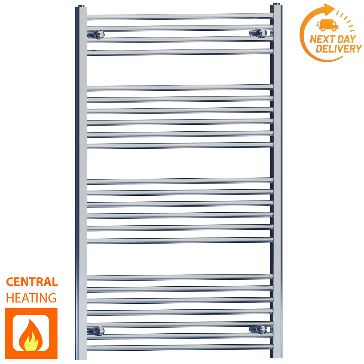  Radiateur sèche-serviettes plat chromé de 700 mm de large et 1 200 mm de haut