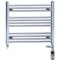Dual Fuel 700 x 600 mm gerader Handtuchheizkörper aus Chrom (inkl. Ventile + Elektroheizungs-Kit) 