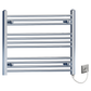 700mm Wide - 600mm High Flat Chrome Electric Heated Towel Rail Radiator 