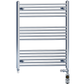 Radiateur sèche-serviettes droit chromé bi-énergie 800 x 900 mm (robinets et kit de chauffage électrique inclus) 