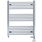 Radiateur sèche-serviettes droit chromé bi-énergie 800 x 900 mm (robinets et kit de chauffage électrique inclus) 