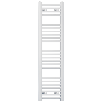  300mm Wide - 1200mm High Flat White Heated Towel Rail Radiator 