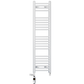 Dual Fuel 300 x 1200mm Straight White Heated Towel Rail - (incl. Valves + Electric Heating Kit) 
