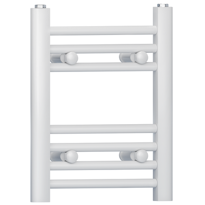  300mm Wide - 400mm High Flat White Heated Towel Rail Radiator 