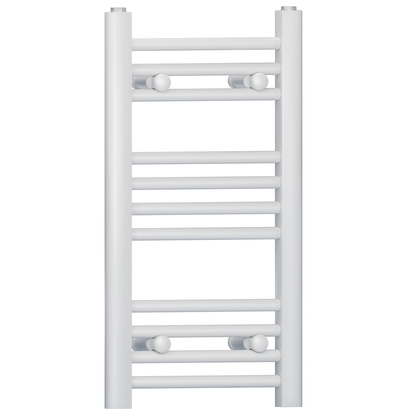  300mm Wide - 600mm High Flat White Heated Towel Rail Radiator 