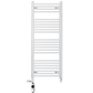 Sèche-serviettes droit blanc bi-énergie 500 x 1 200 mm (robinets et kit de chauffage électrique inclus) 