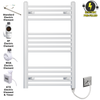 Radiateur sèche-serviettes électrique blanc plat de 400 mm de large et 800 mm de haut