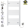 400mm Wide - 900mm High Flat White Electric Heated Towel Rail Radiator