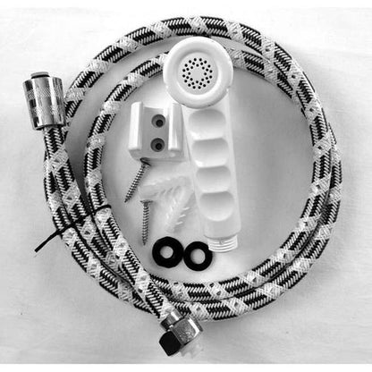  Pommeau de douche Shattaf Muslim pour bidet, support et flexible de pulvérisation, blanc, avec ensemble Folyo blanc 