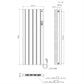608 x 1600mm Smart Wifi Electric Panel Radiator - 2000W Black Vertical Aluminium 