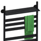 500 x 600mm Black Electric Dry Heating Towel Rail Radiator With a Top Shelf GD Model 