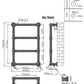 Dual Fuel 500 x 750mm Copper Look Designer Heated Towel Rail - (incl. Valves + Electric Heating Kit) 