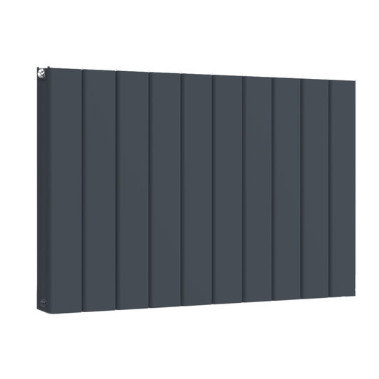 Horizontal Aluminium Radiator 600 x 1022mm – Anthracite Grey Double Panel – Model Lena 