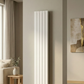 Vertical Aluminium Radiator 1800 x 305mm – White Double Panel – Model Lena 