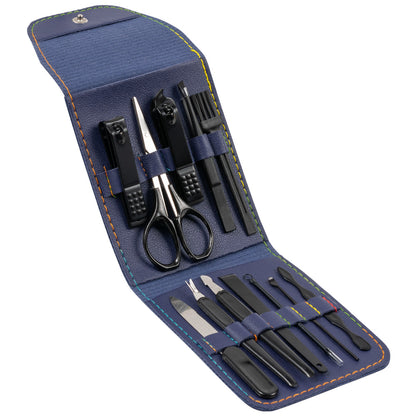  12 Piece Nail Clipper Set Manicure Pedicure Kit – Stainless Steel Grooming Tools with Case UK 