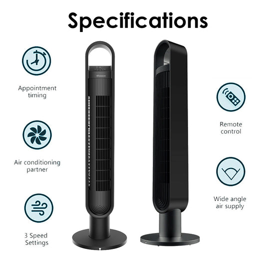 100cm Tower Fan Remote Control Electric Air Cooler: Standing, Oscillating, Timer Anti-Dust 