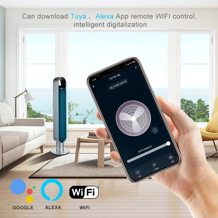  100cm Tower Fan Remote Control WIFI Electric Air Cooler Standing Oscillating
