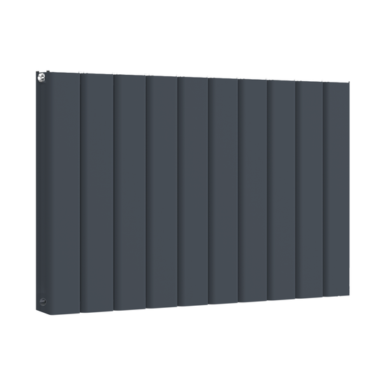 Horizontal Aluminium Radiator 600 x 1022mm – Anthracite Grey Double Panel – Model Mira 