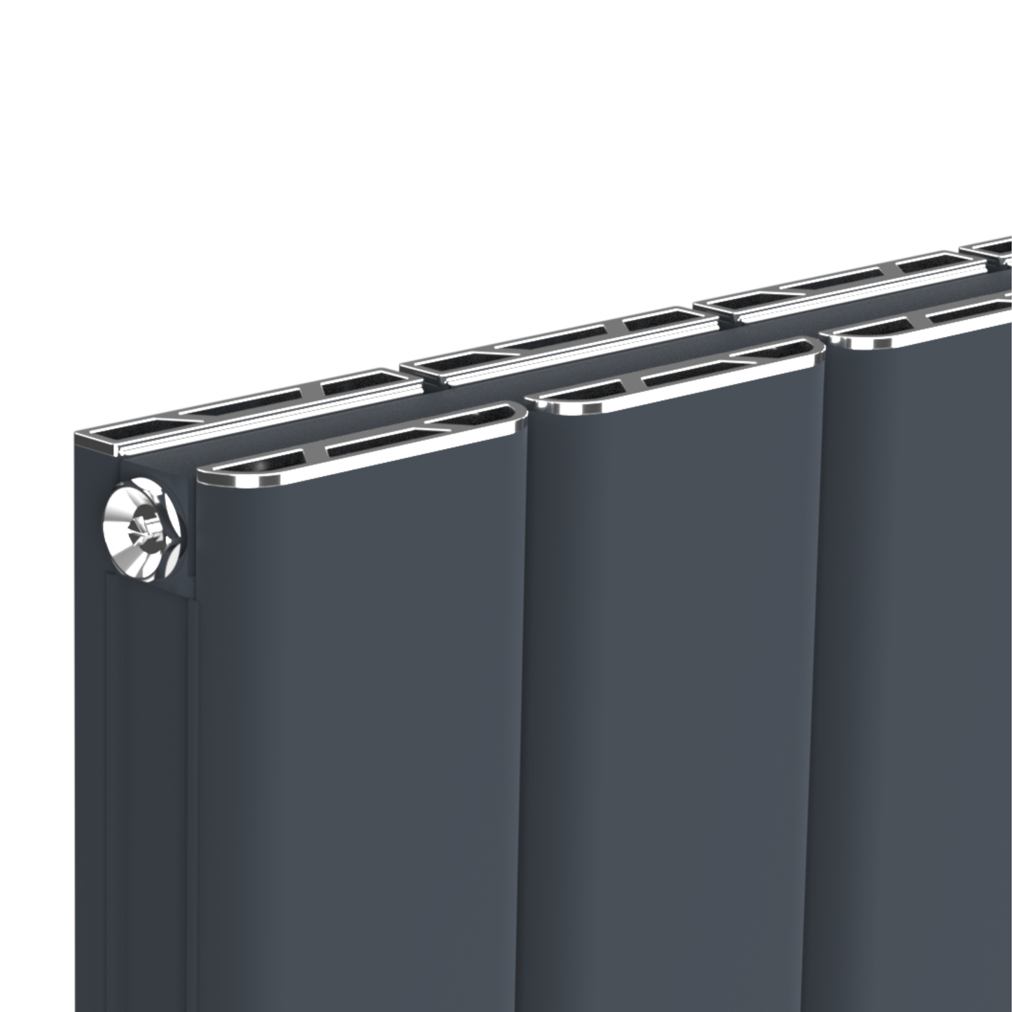  407mm x 1800mm Vertical Aluminium Radiator – Anthracite Grey – Double Panel – Model Mira