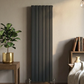 407mm x 1800mm Vertical Aluminium Radiator – Anthracite Grey – Double Panel – Model Mira 