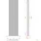 Vertical Aluminium Radiator 1800 x 305mm – White Double Panel – Model Mira 