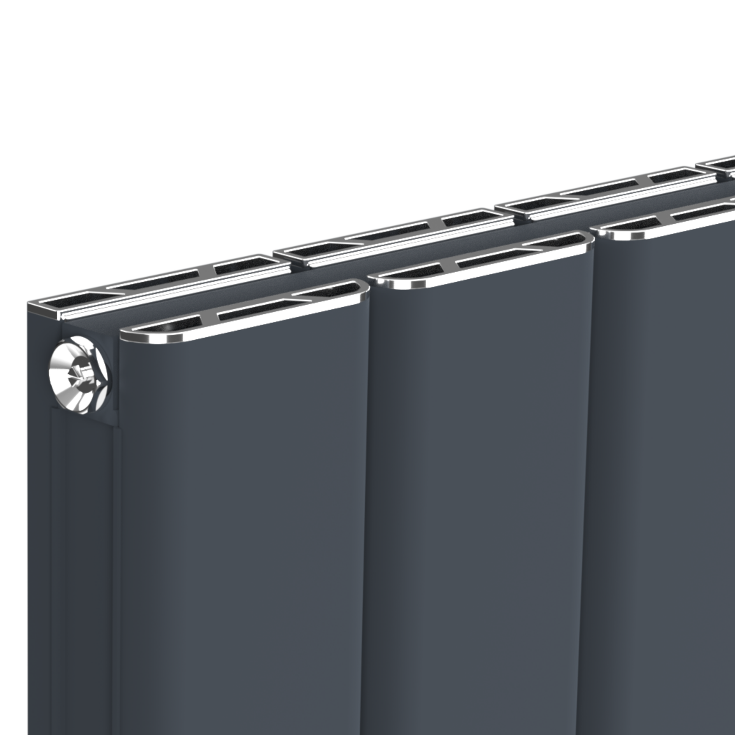  Vertical Aluminium Radiator 1800 x 305mm – Anthracite Grey Double Panel – Model Mira