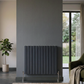 Horizontal Aluminium Radiator 600 x 1022mm – Anthracite Grey Double Panel – Model Mira 