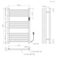 500 x 800mm Chrome Dry Heating Electric Towel Rail Radiator SN Model, Stainless Steel 