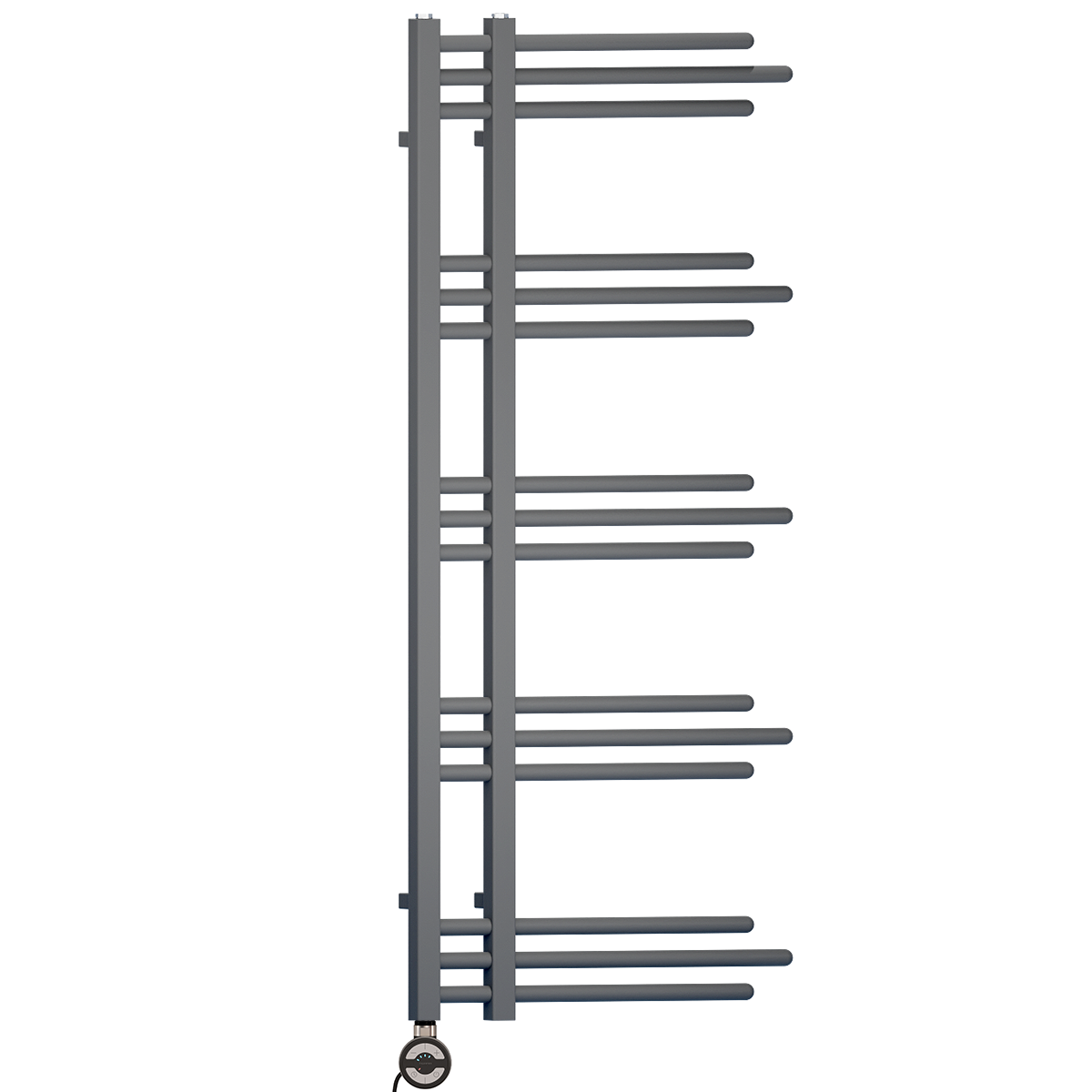 500mm Wide – 1200mm High Sydney Anthracite Electric Grey Heated Towel Rail Radiator