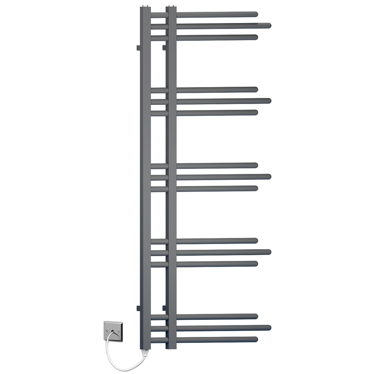  500mm Wide – 1200mm High Sydney Anthracite Electric Grey Heated Towel Rail Radiator