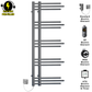 500mm Wide – 1200mm High Sydney Anthracite Electric Grey Heated Towel Rail Radiator 