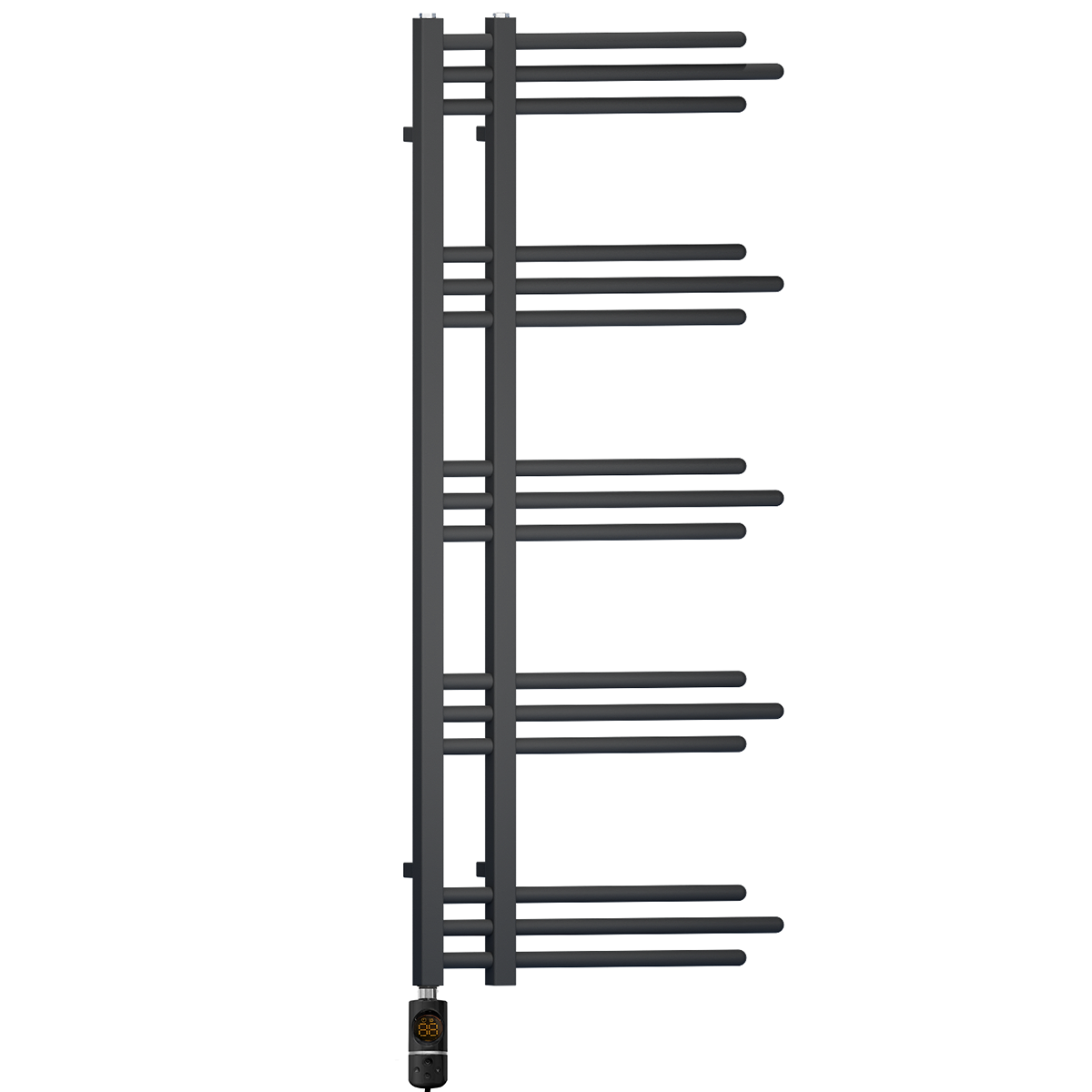  500mm Wide – 1200mm High Sydney Black Electric Designer Heated Towel Rail Radiator
