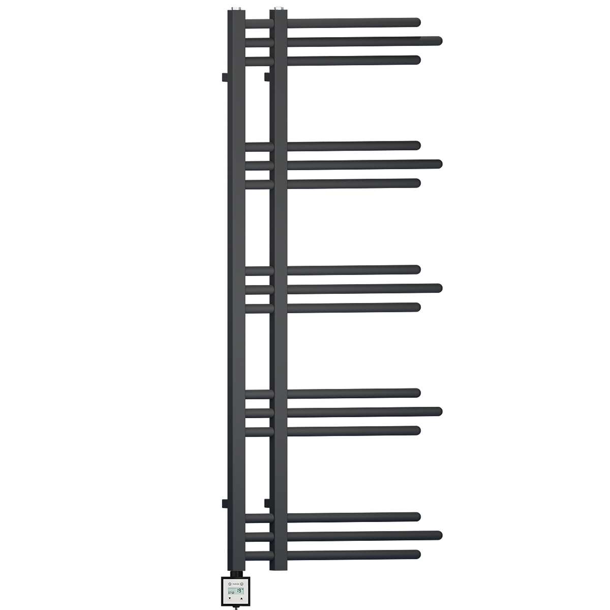  500mm Wide – 1200mm High Sydney Black Electric Designer Heated Towel Rail Radiator